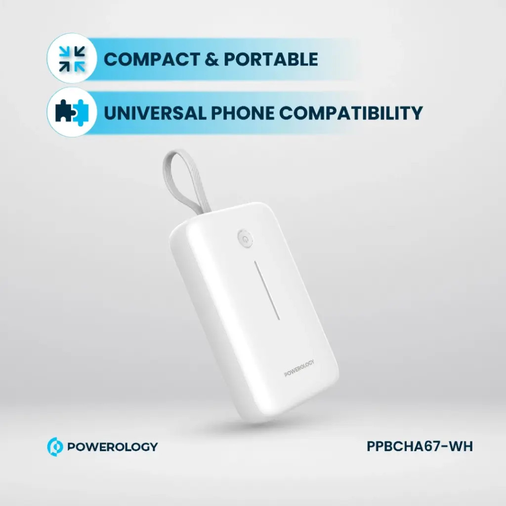 Powerology 20000mAh Power Bank , White