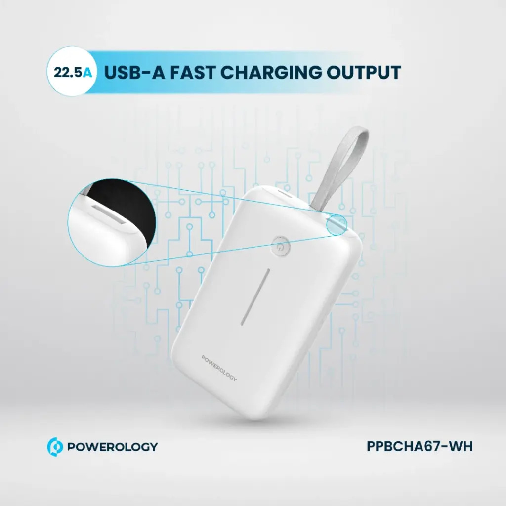 Powerology 20000mAh Power Bank , White