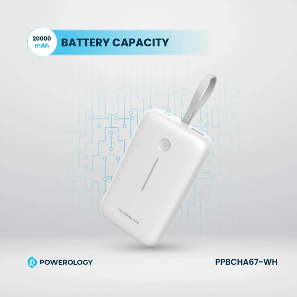 Powerology 20000mAh Power Bank , White