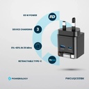 Powerology Dual Port | Retractable GaN Charger , Balck