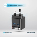 Powerology Dual Port | Retractable GaN Charger , Balck