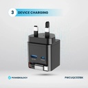 Powerology Dual Port | Retractable GaN Charger , Balck