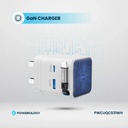 Powerology Dual Port | Retractable GaN Charger , White