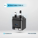 Powerology Dual Port | Retractable GaN Charger , Balck
