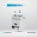 Powerology Dual Port | Retractable GaN Charger , White