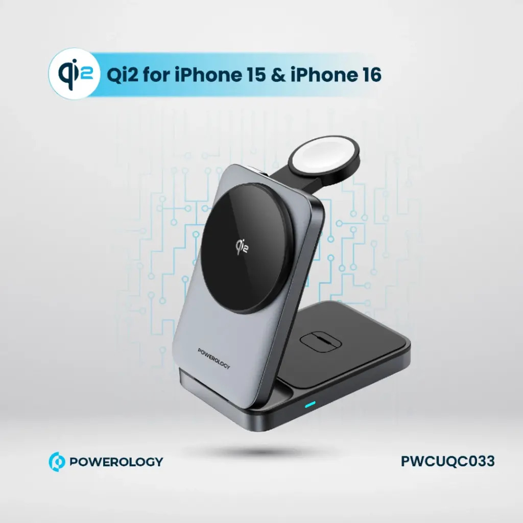 Powerology Qi2 Fast Charging Multi-Device Hub , Black