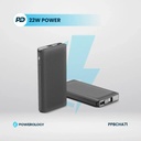 Powerology 10000mAh Retractable Cable Power Bank , Black
