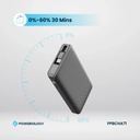 Powerology 10000mAh Retractable Cable Power Bank , Black