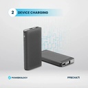 Powerology 10000mAh Retractable Cable Power Bank , Black
