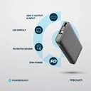 Powerology 10000mAh Retractable Cable Power Bank , Black