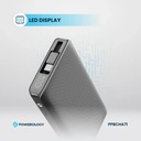 Powerology 10000mAh Retractable Cable Power Bank , Black
