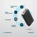 Powerology 20000mAh Retractable Cable Power Bank , Black