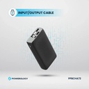 Powerology 20000mAh Retractable Cable Power Bank , Black