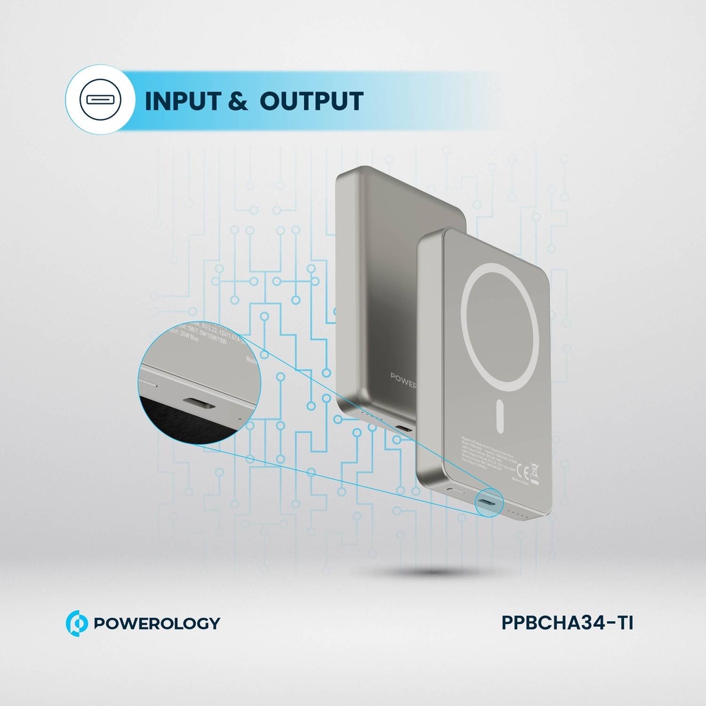 Powerology 10000mAh Magsafepower Glass Surface  , Desert 
Titanium