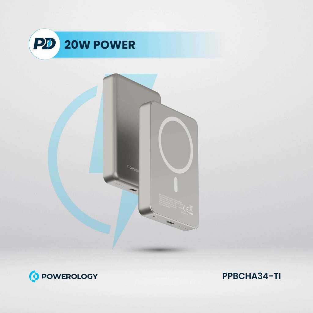 Powerology 10000mAh Magsafepower Glass Surface  , Desert 
Titanium