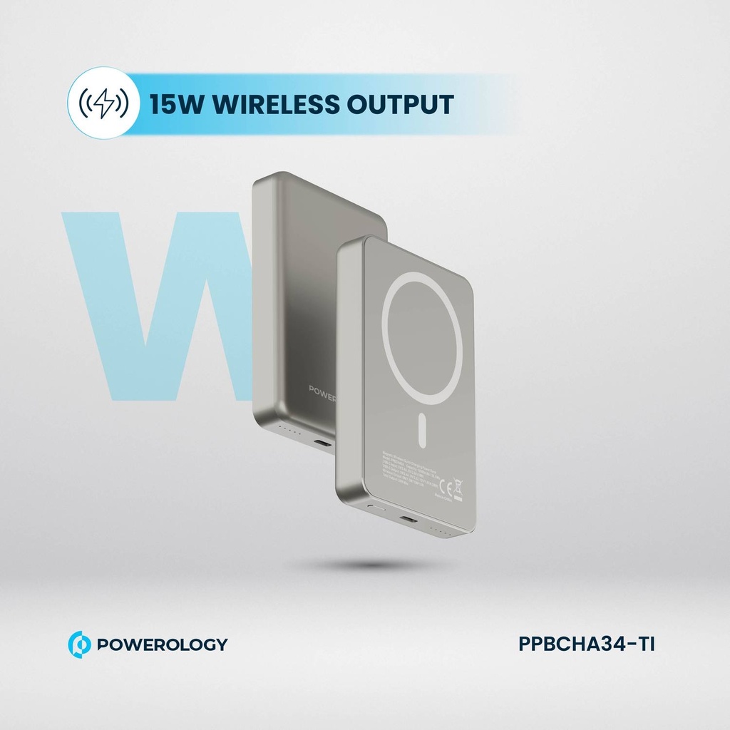 Powerology 10000mAh Magsafepower Glass Surface  , Desert 
Titanium