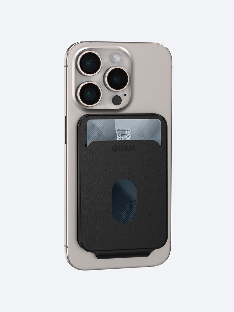 GUAN Mag-Wallet Stand&Grip with Metal Ring Black