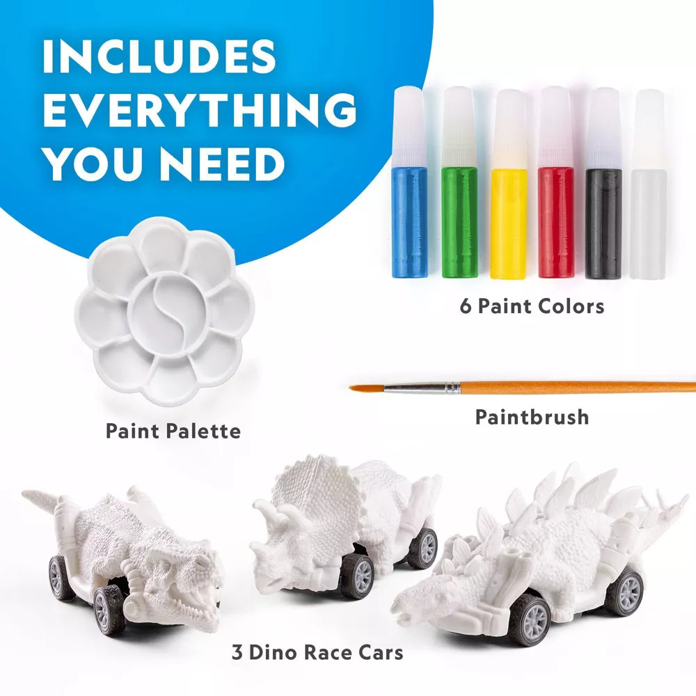 NG Paint Your Own Dino Race Cars