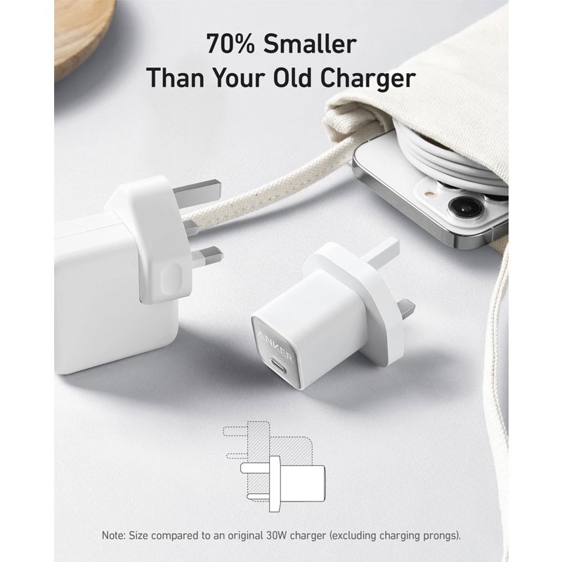 Anker 511 Charger (Nano 3, 30W) B2B - Sa/Kw/Ae/Sg/My/Hk White Iteration 1 A2147K21