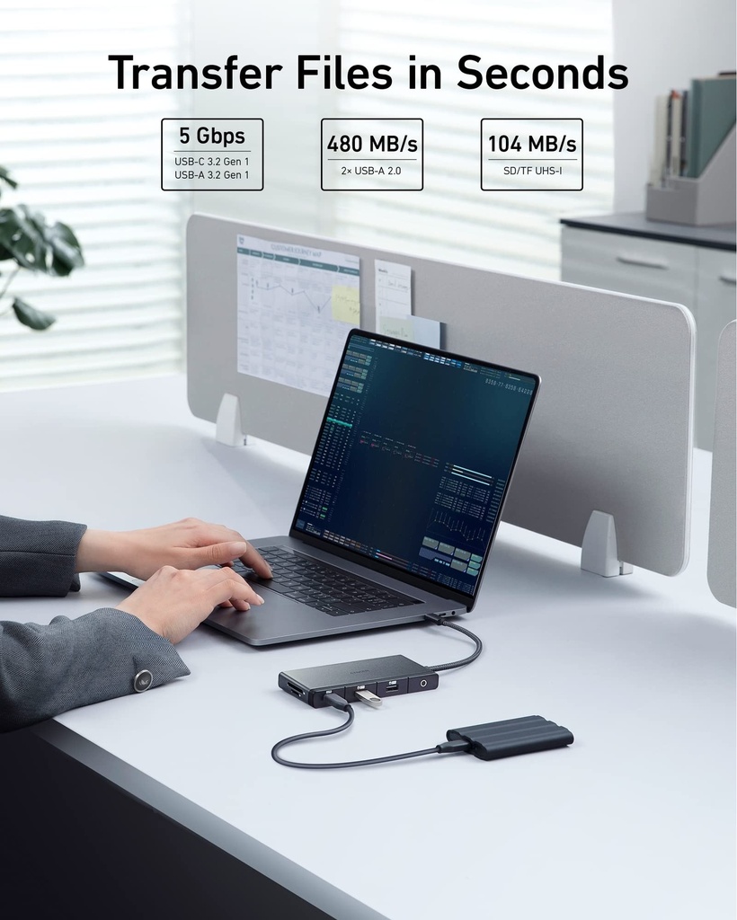 Anker 552 Usb-C Hub (9-In-1, 4K Hdmi) B2B - Un (Excluded Cn, Europe) Black Iteration 1