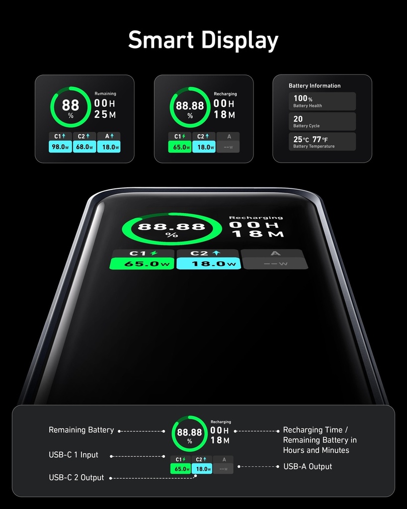 Anker 735 Power Bank (Powercore 20K) B2C - Un Black Iteration 1