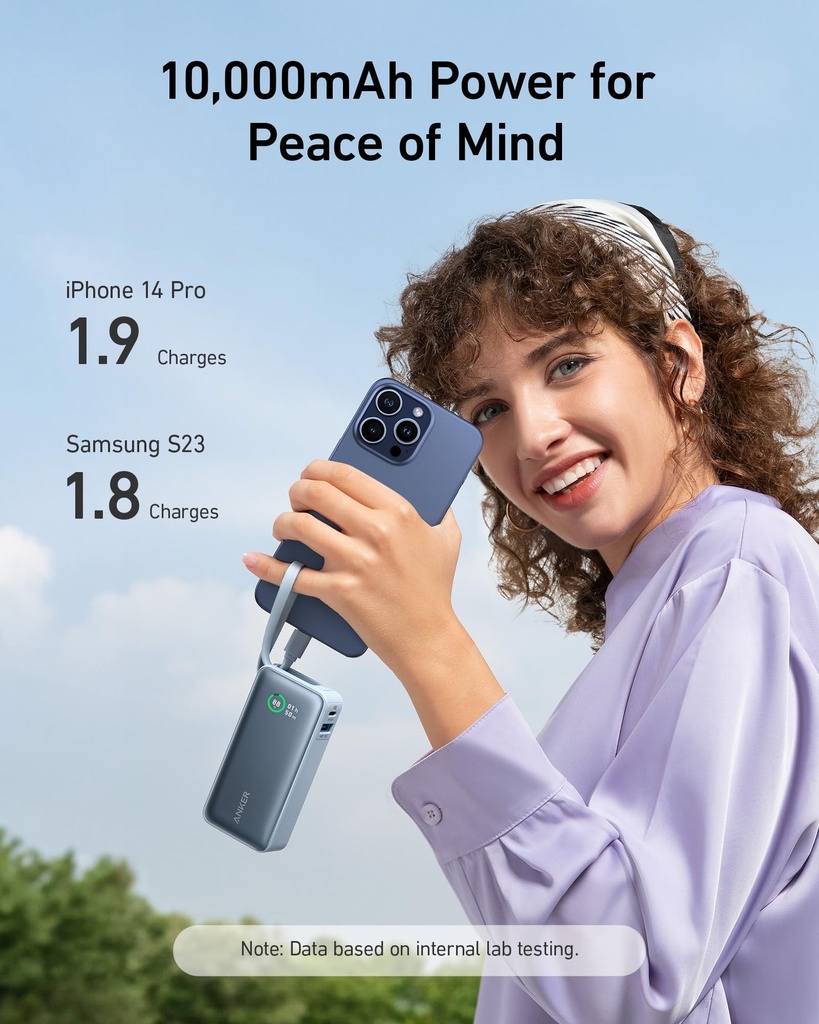 Anker Nano Power Bank(30W,Built-In Usb-C Cable) B2B - Un (Excluded Cn, Europe) Blue Iteration 1