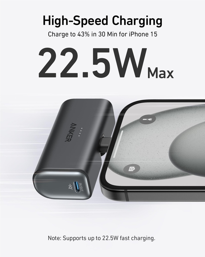 Anker Nano Power Bank (22.5W, Built-In Usb-C Connector) B2B - Un (Excluded Cn, Europe) Black Iteration 1