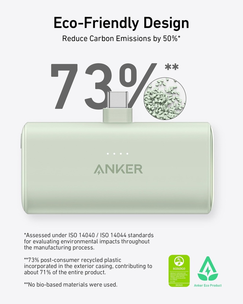 Anker Nano Power Bank (22.5W, Built-In Usb-C Connector) B2B - Un (Excluded Cn, Europe) Black Iteration 1