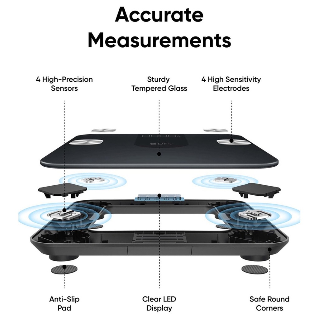 Anker T9120K11 Eufy Smart Scale A1 B2B - Sa/Kw/Ae/Sg/My/Hk Black Iteration 1