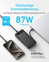 Anker A1383H11 Power Bank (20K, 87W, Built-In Usb-C Cable) B2B - Un (Excluded Cn, Europe) Black Ite