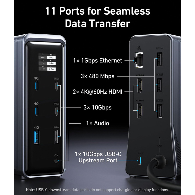 Anker A83B62A1 Prime Charging Docking Station (14-In-1, Dual Display, 160W) B2C - Uk Gray I