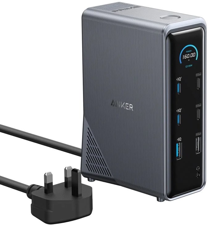 Anker A83B62A1 Prime Charging Docking Station (14-In-1, Dual Display, 160W) B2C - Uk Gray I