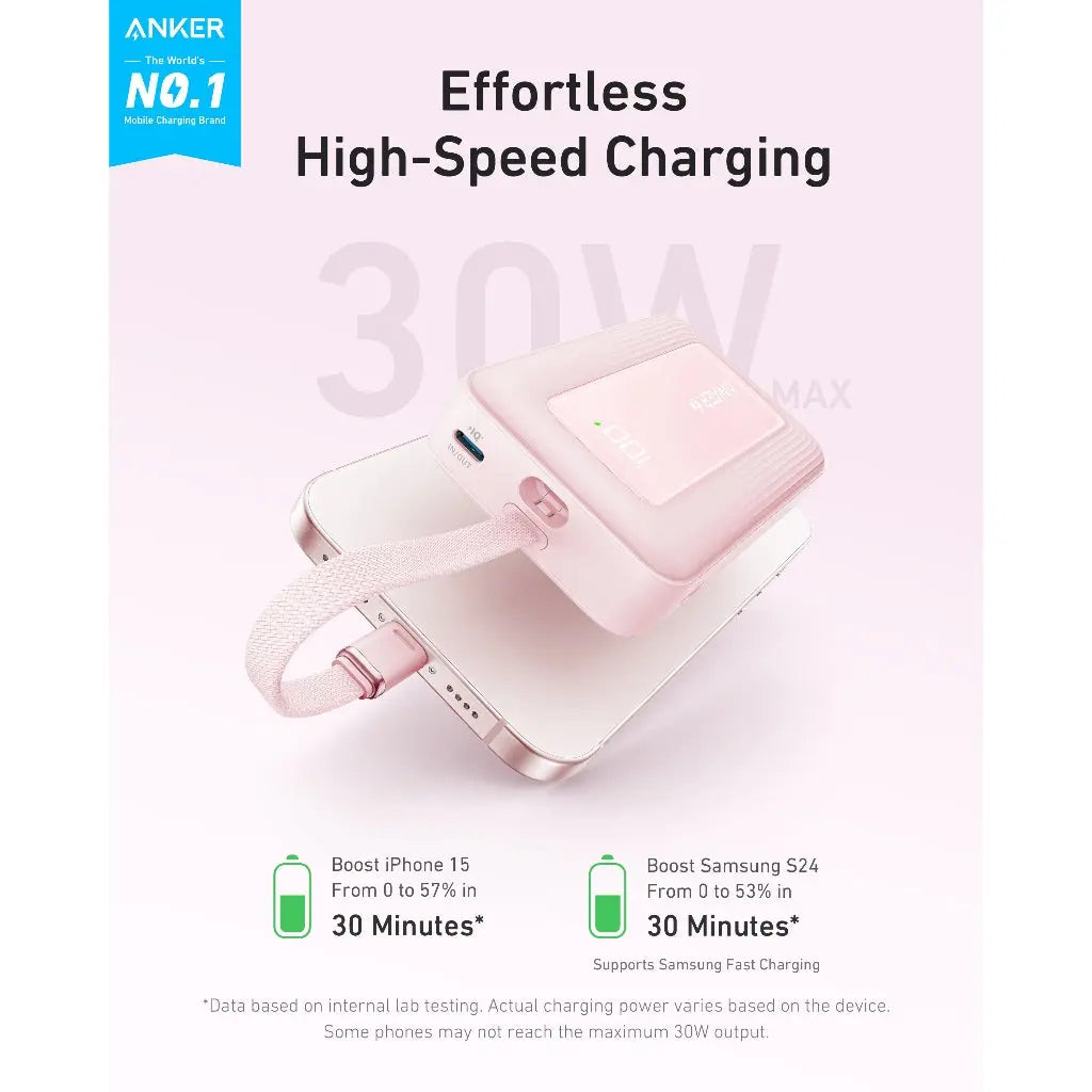 Anker A1688H11 Power Bank (10K, 30W, Built-In Usb-C Cable) B2B - Un (Excluded Cn, Eu