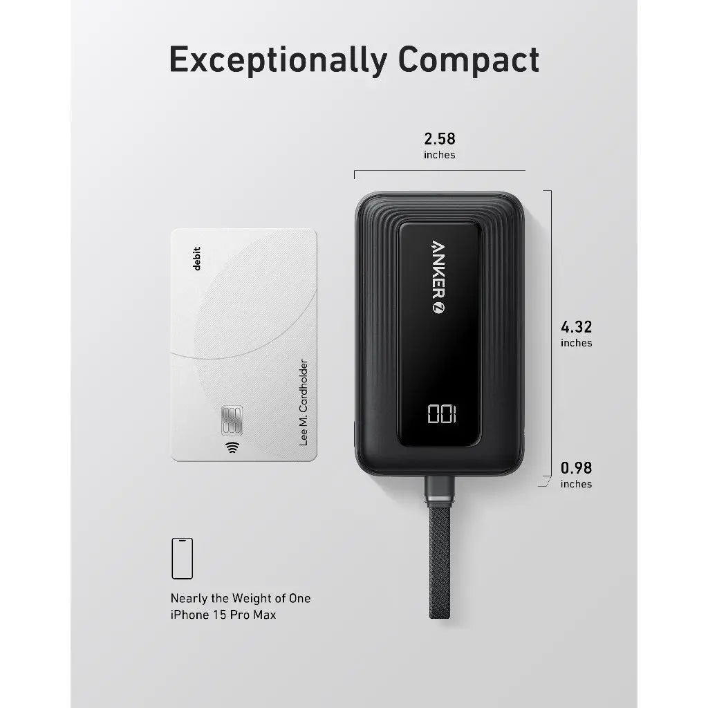 Anker A1688H11 Power Bank (10K, 30W, Built-In Usb-C Cable) B2B - Un (Excluded Cn, Eu