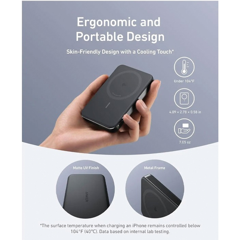Anker A1664H11 Ankermaggo Power Bank (10K, Magnetic Wireless) Black 1
