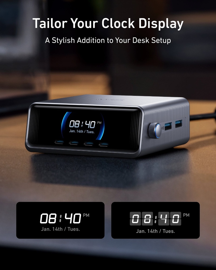 Anker A2345241 Prime 250W Gan Desktop Charger (6 Ports) B2C - Uk Silver Iteration 1