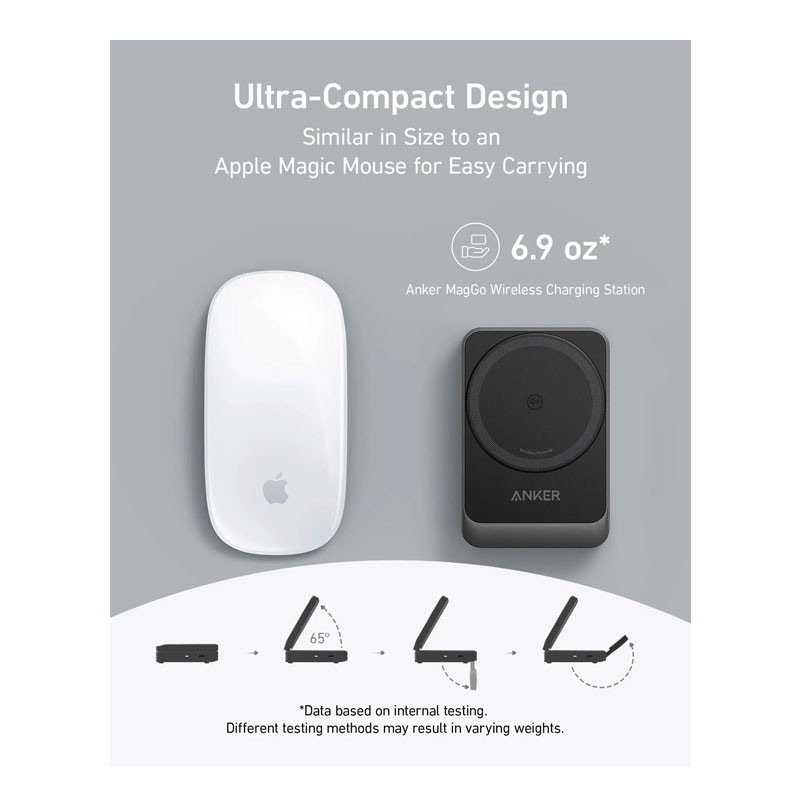 Anker B2557212 Maggo Wireless Charging Station (15W, Foldable 3-In-1) Black 2