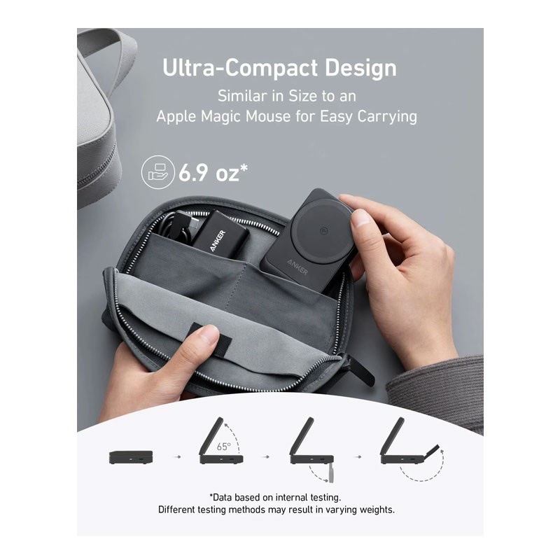 Anker B2557212 Maggo Wireless Charging Station (15W, Foldable 3-In-1) Black 2