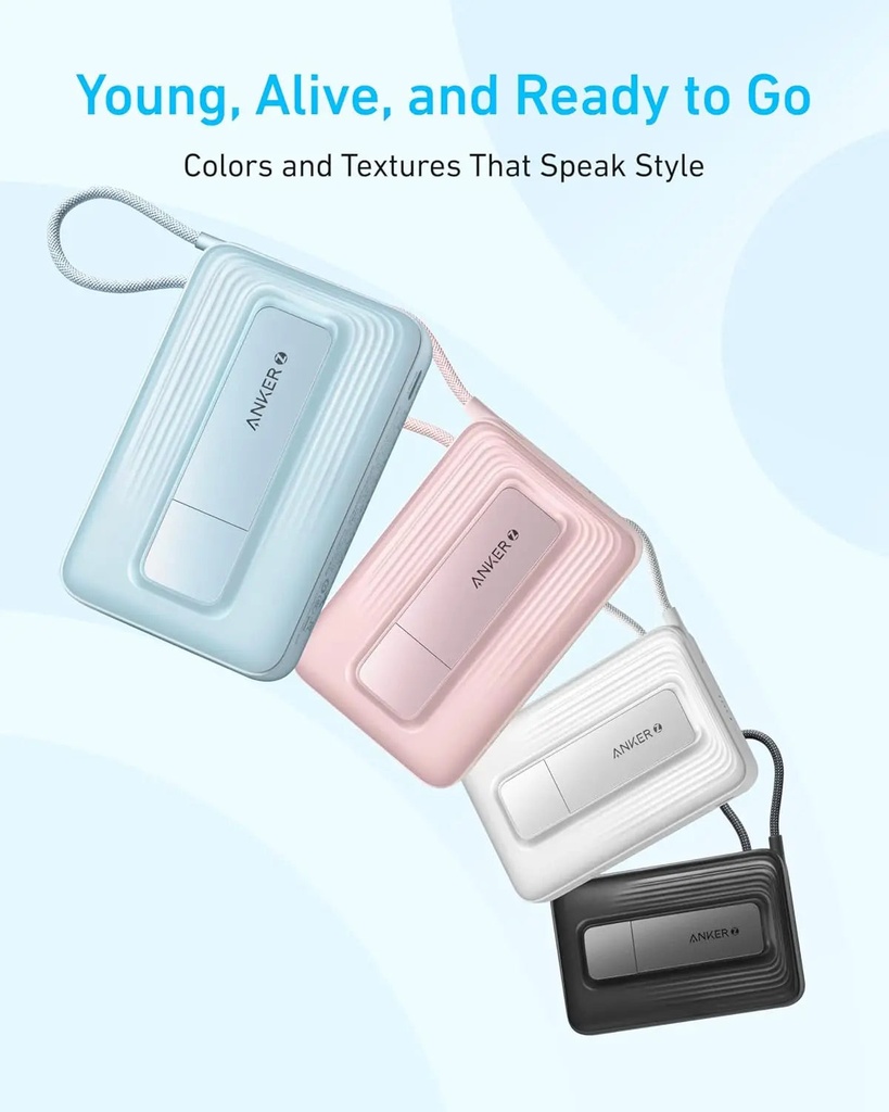 Anker A1685H11 Power Bank (10K, Magnetic, Built-In Usb-C Cable)