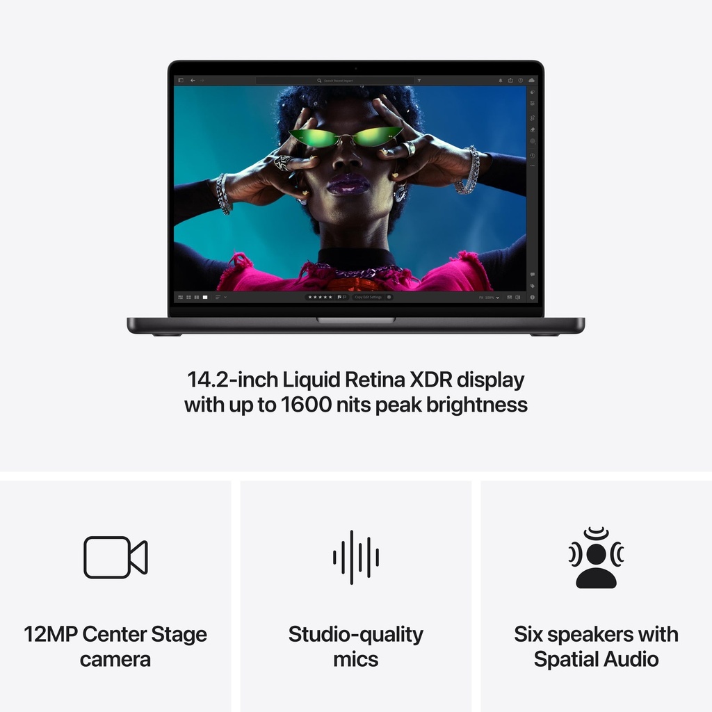 Apple 14-inch MacBook Pro M4 Pro chip with 14 core CPU and 20 core GPU, 24GB, 1TB SSD Space Black