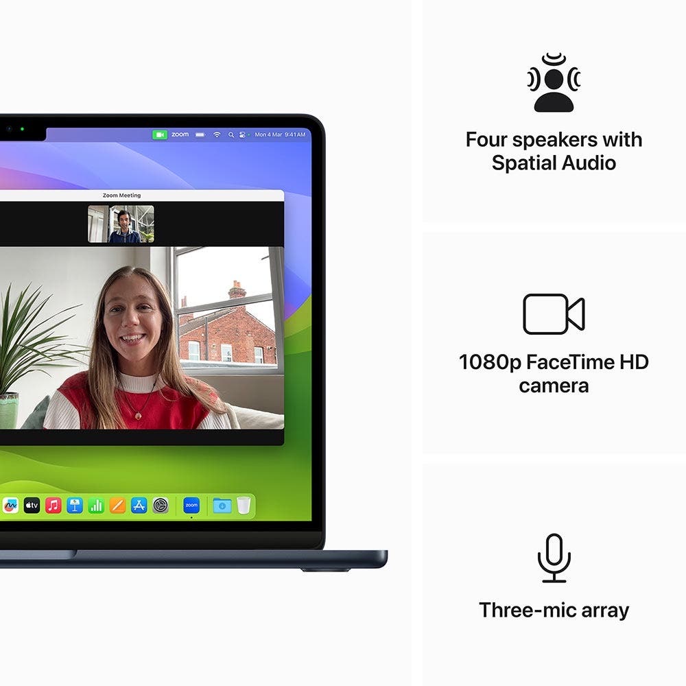 Apple 13-inch MacBook Air M3 chip with 8-core CPU and 10-core GPU, 24GB, 512GB SSD Midnight