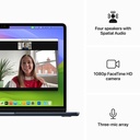 Apple 13-inch MacBook Air M3 chip with 8-core CPU and 10-core GPU, 24GB, 512GB SSD Midnight