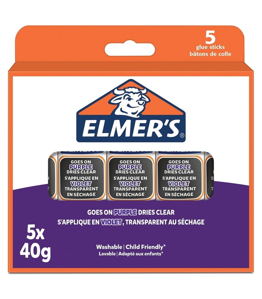 Elmer's Glue Stick Purple 40gm Bls=5Pcs