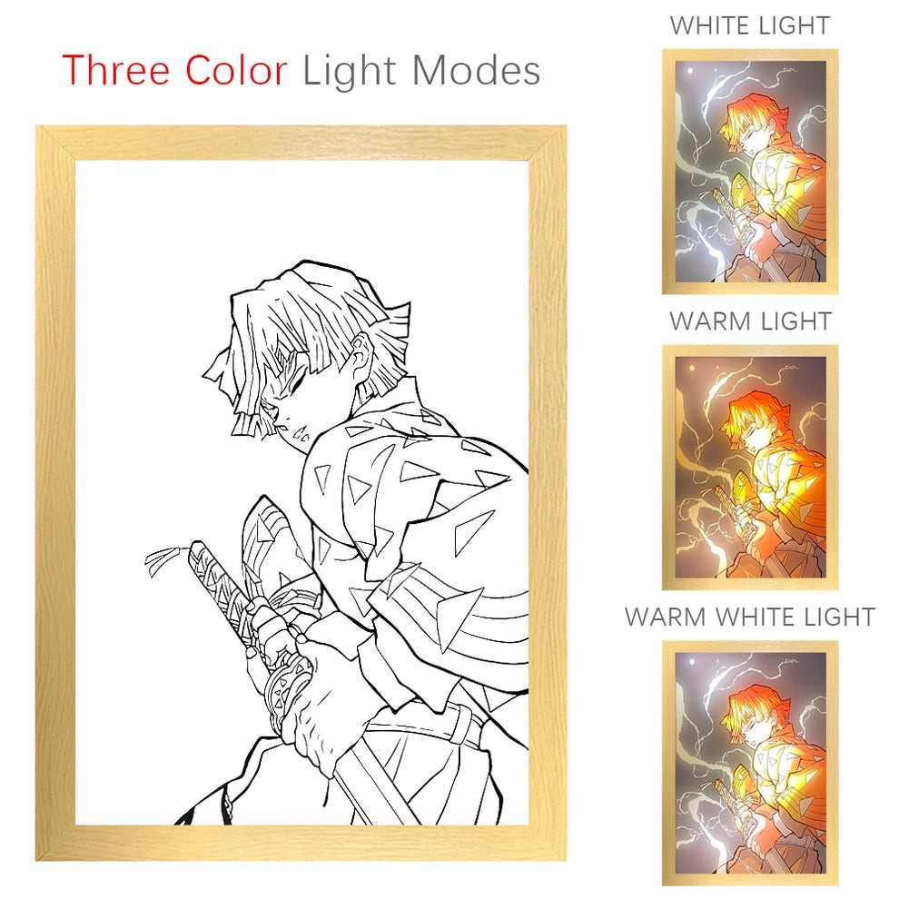 Demon Slayer Zenitsu Photo Frame LED Light
