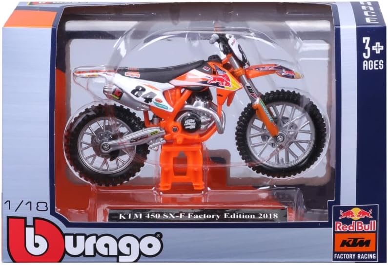 BB 18-51073 1/18 RED BULL KTM MOTORCYCLE 12 PCS / DISP 47551073