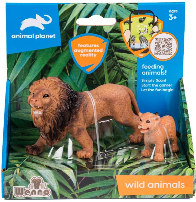 2 pcs lion in open touch box