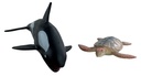 2 pcs killer whale and turtle in open touch box
