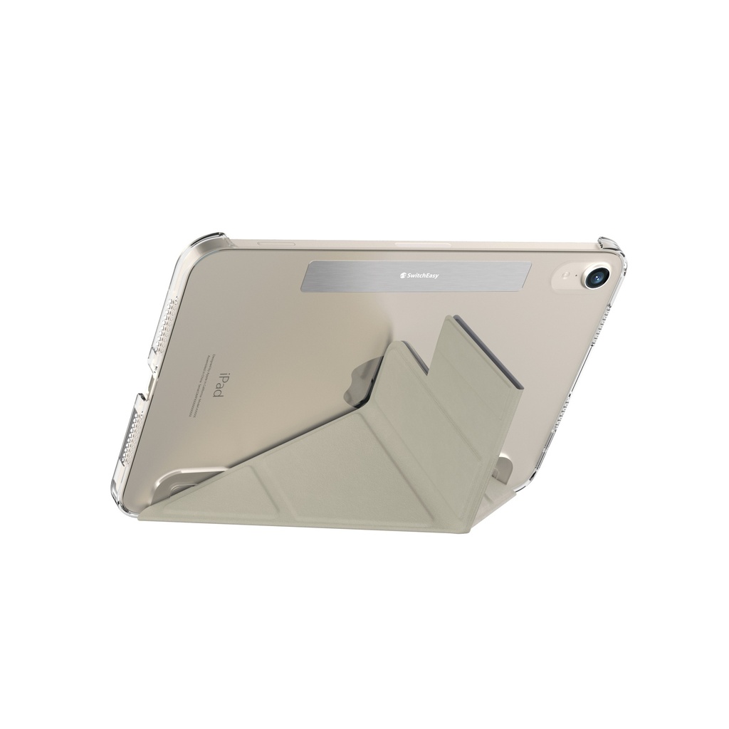 SWITCHEASY ORIGAMI NUDE FOLDING FOLIO CLEAR HARDBACK CASE WITH PENCIL HOLDER FOR 2021 IPAD MINI 8.3" - ALASKAN BLUE