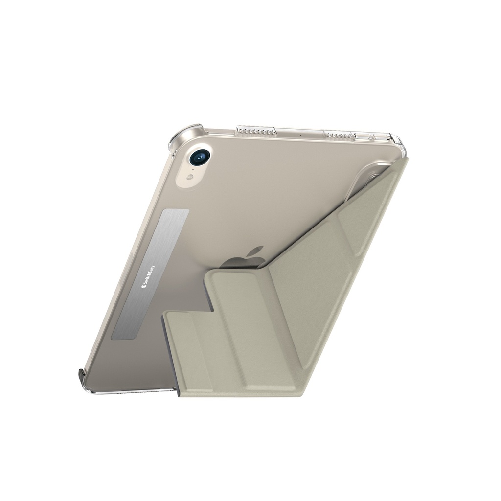 SWITCHEASY ORIGAMI NUDE FOLDING FOLIO CLEAR HARDBACK CASE WITH PENCIL HOLDER FOR 2021 IPAD MINI 8.3" - ALASKAN BLUE
