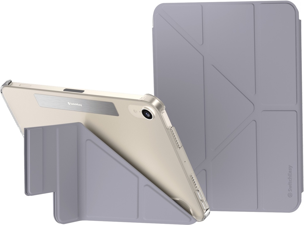 SWITCHEASY ORIGAMI NUDE FOLDING FOLIO CLEAR HARDBACK CASE WITH PENCIL HOLDER FOR 2021 IPAD MINI 8.3" - ALASKAN BLUE